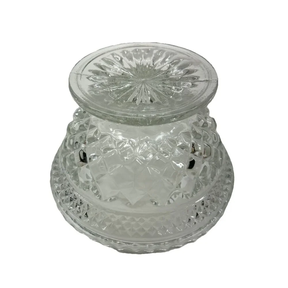 Vintage Anchor Hocking Wexford‎ Crystal 1960's Candy Dish with lid